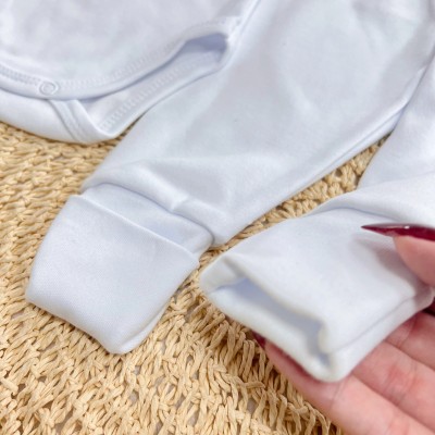 Conj. Body e Calça 100% Algodão Egípcio com Proteção UV50+ - Off White